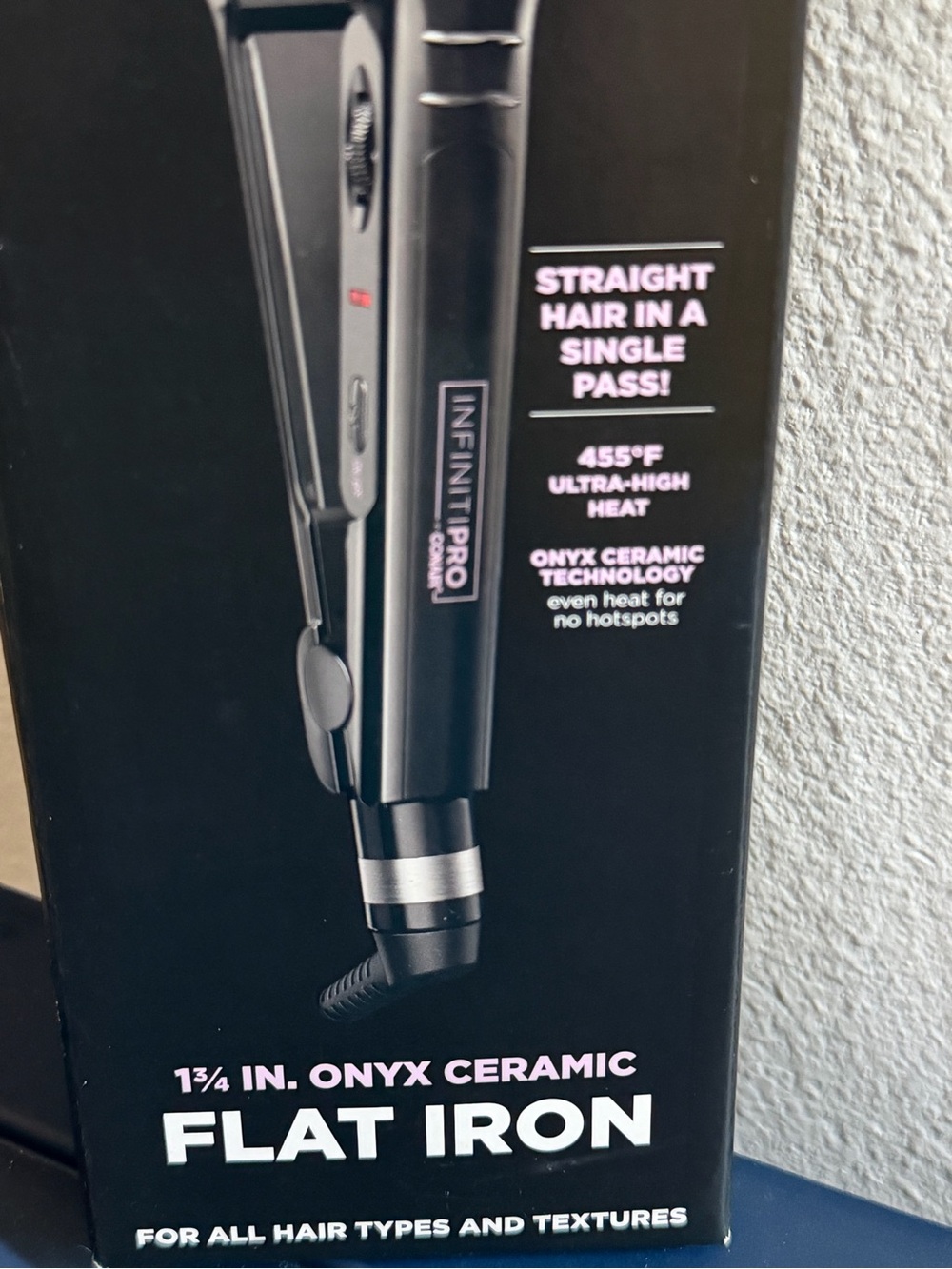 Flat Iron, New, Conair InfinitiPRO Onyx Ceramic 1.5" - Picture 5 of 5
